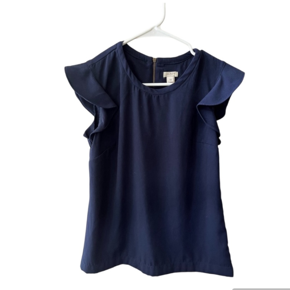 J Crew Short Sleeve Blouse Navy Size 00